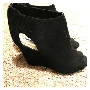Black peep toe booties
